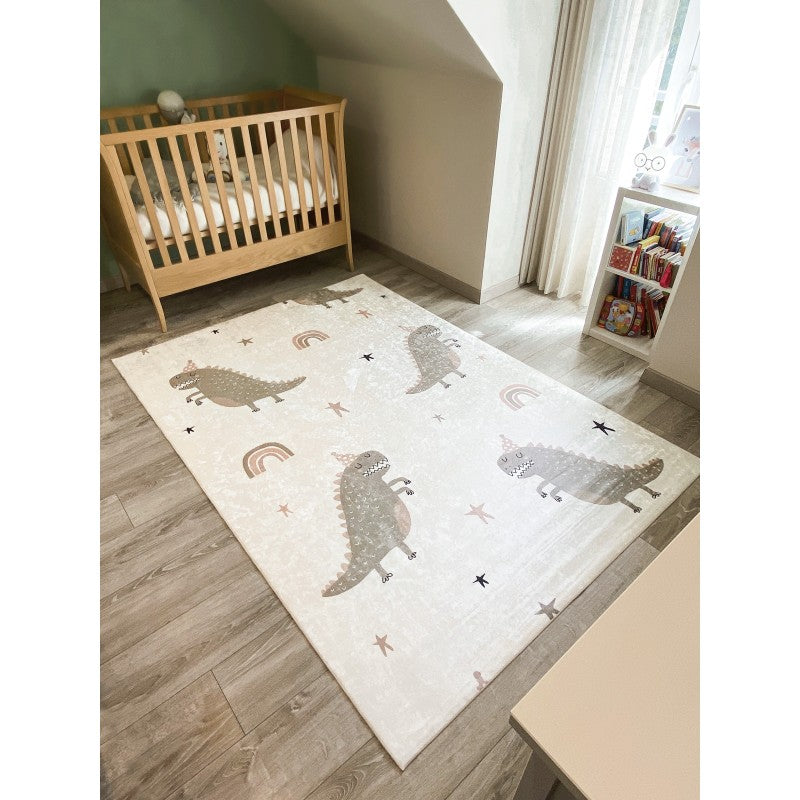 Tapis NOE vert motif dinosaures 80x150 cm