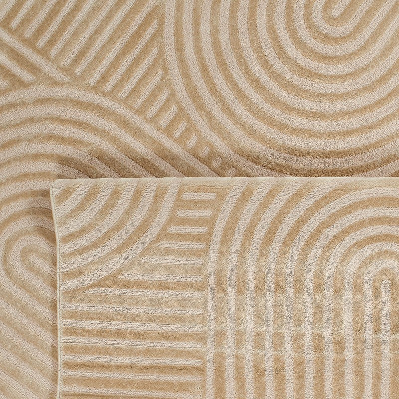 Tapis Olga beige motif en relief 120x160 cm