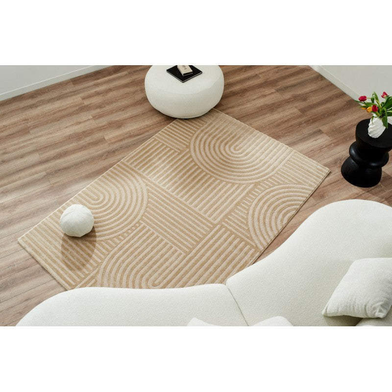 Tapis Olga beige motif en relief 120x160 cm