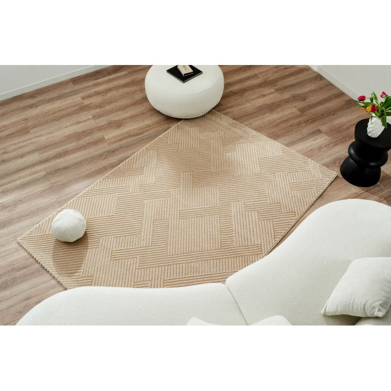 Tapis Olga beige motif linéaire 120x160 cm