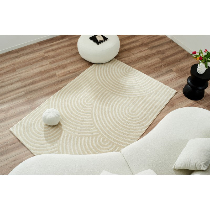 Tapis Olga crème motif arc en ciel 120x160 cm