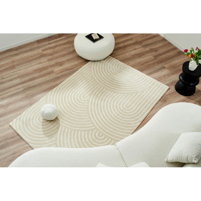 Tapis Olga crème motif arc en ciel 80x150 cm
