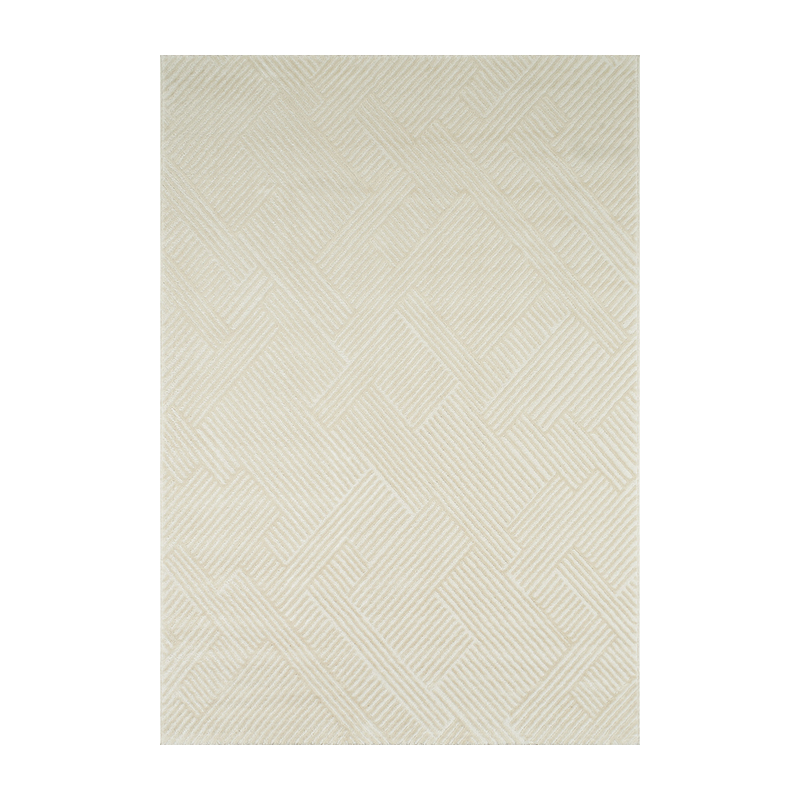 Tapis Olga crème motif linéaire 120x160 cm