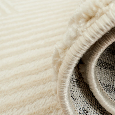 Tapis Olga crème motif linéaire 120x160 cm