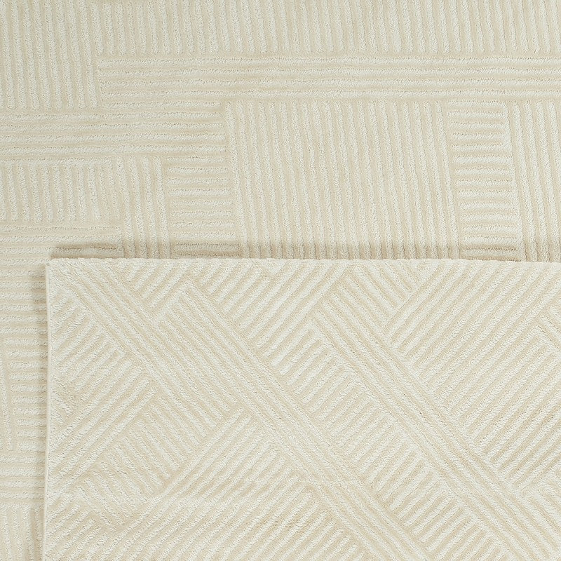 Tapis Olga crème motif linéaire 80x150 cm