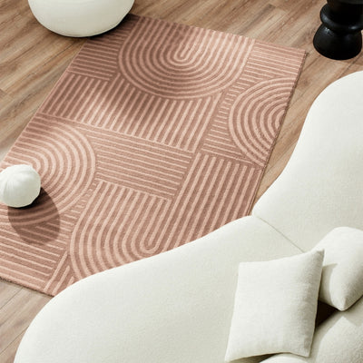 Tapis OLGA moka motif en relief 80x150 cm