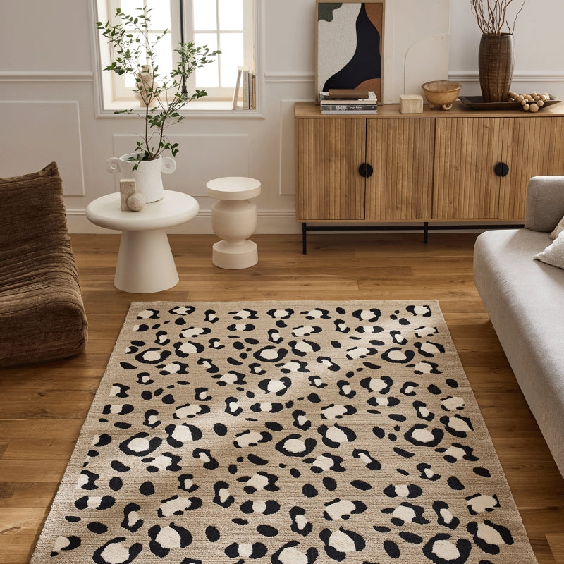 Tapis SAVA beige effet léopard 200x290 cm