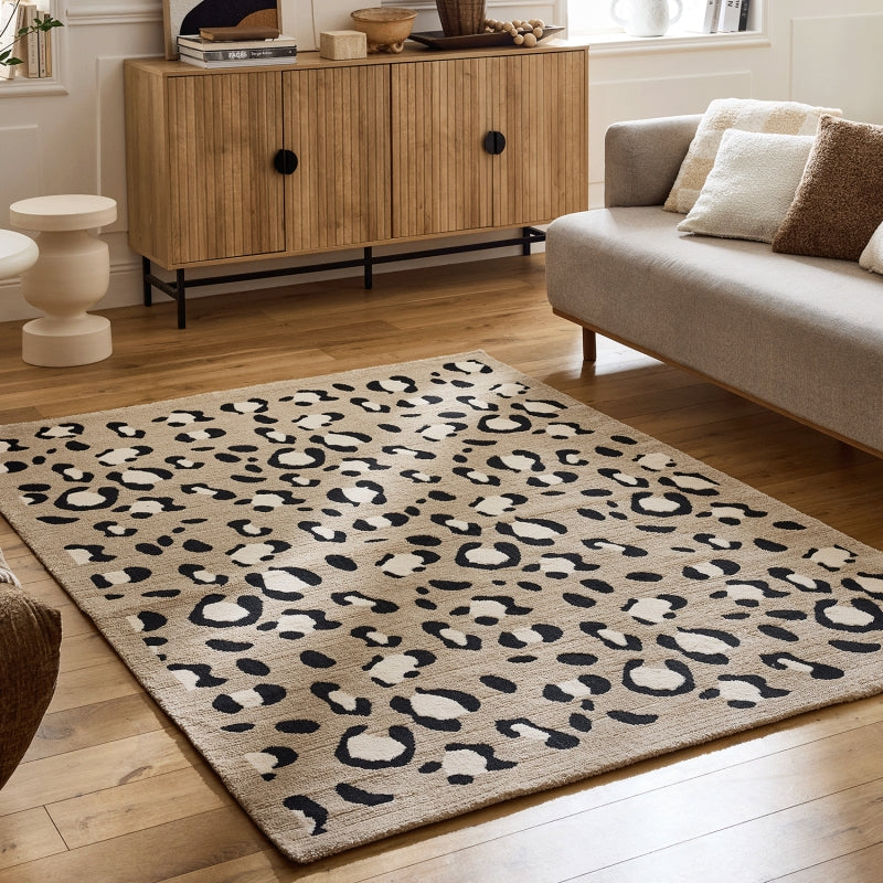 Tapis SAVA beige effet léopard 80x150 cm