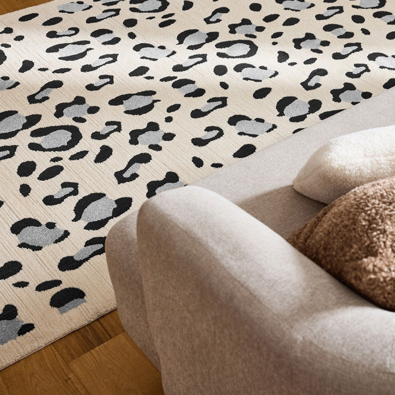 Tapis SAVA crème effet léopard 160x230 cm