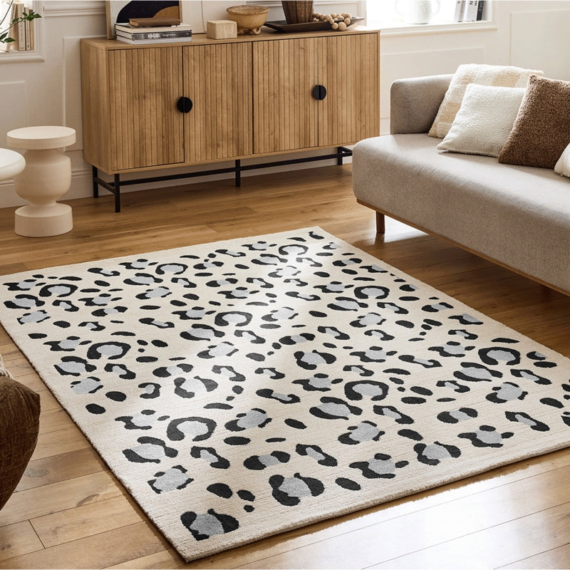 Tapis SAVA crème effet léopard 160x230 cm