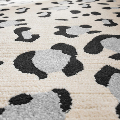 Tapis SAVA crème effet léopard 200x290 cm