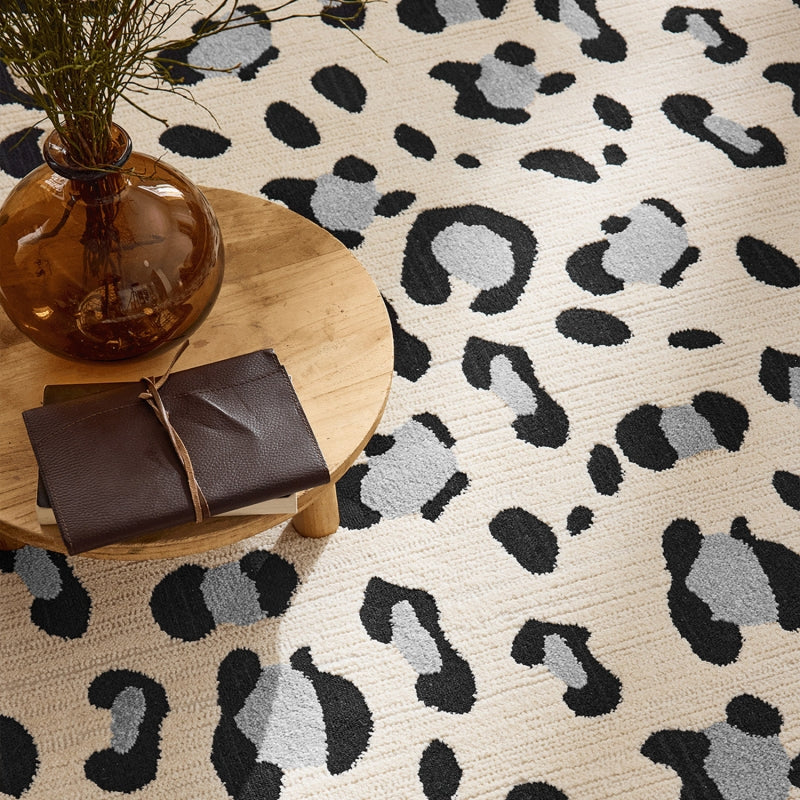 Tapis SAVA crème effet léopard 200x290 cm