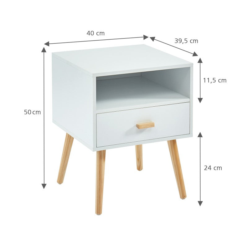 Table de chevet ULOS blanc