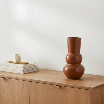 Vase GAD en zinc coloris caramel h30 cm