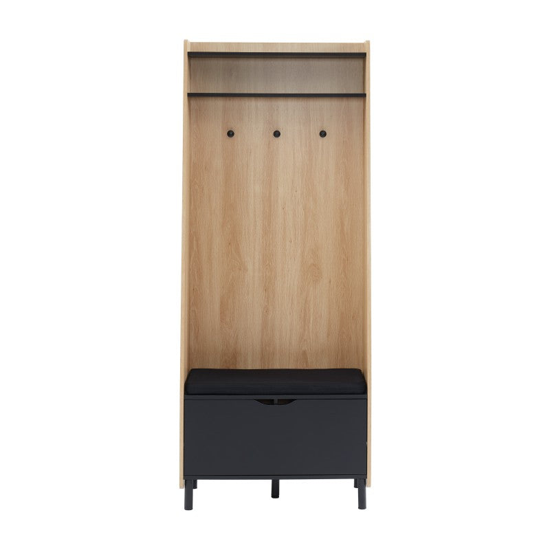 Vestiaire JAPENDI effet chêne et gris anthracite h185cm