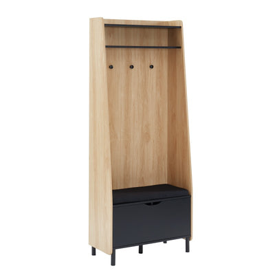 Vestiaire JAPENDI effet chêne et gris anthracite h185cm