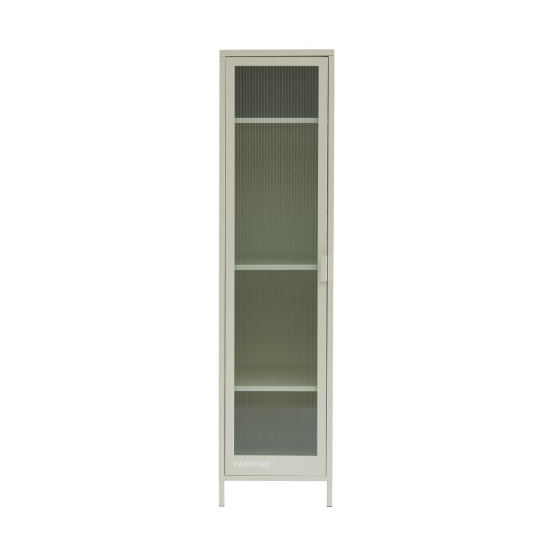 Vestiaire PANTONE porte en verre cannelé et métal beige sable h180cm