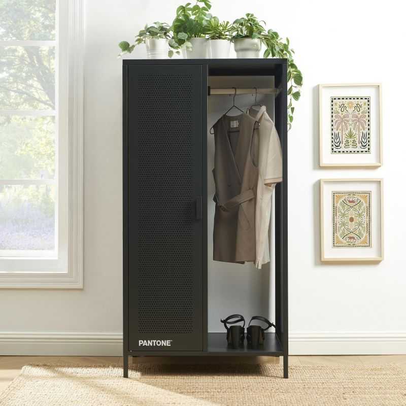 Vestiaire PANTONE métal gris anthracite avec penderie h145cm