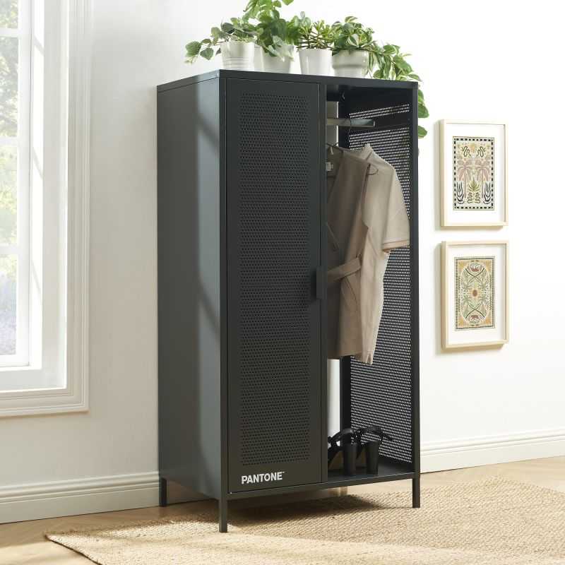 Vestiaire PANTONE métal gris anthracite avec penderie h145cm