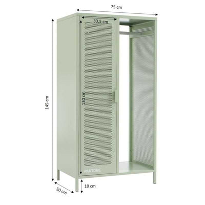 Vestiaire PANTONE métal vert amande avec penderie h145cm
