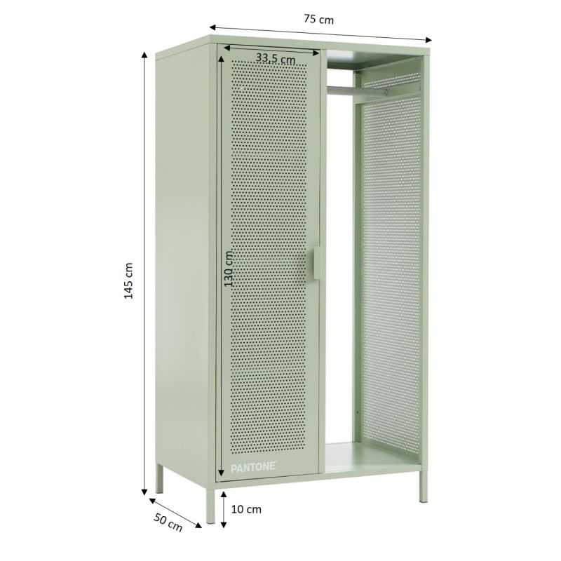 Vestiaire PANTONE métal vert amande avec penderie h145cm