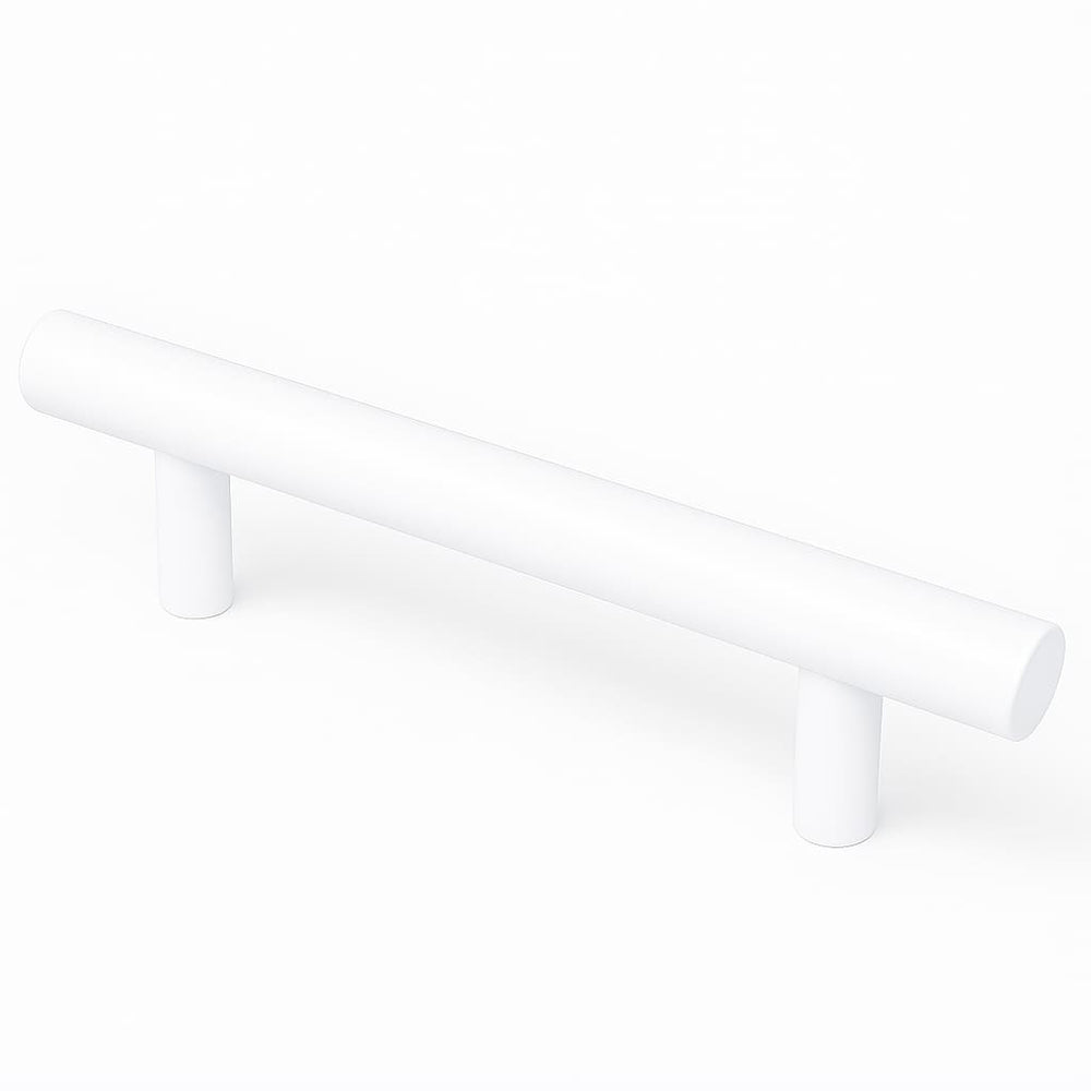 Poignée de meuble cuisine 120mm en métal blanc, finition contemporaine