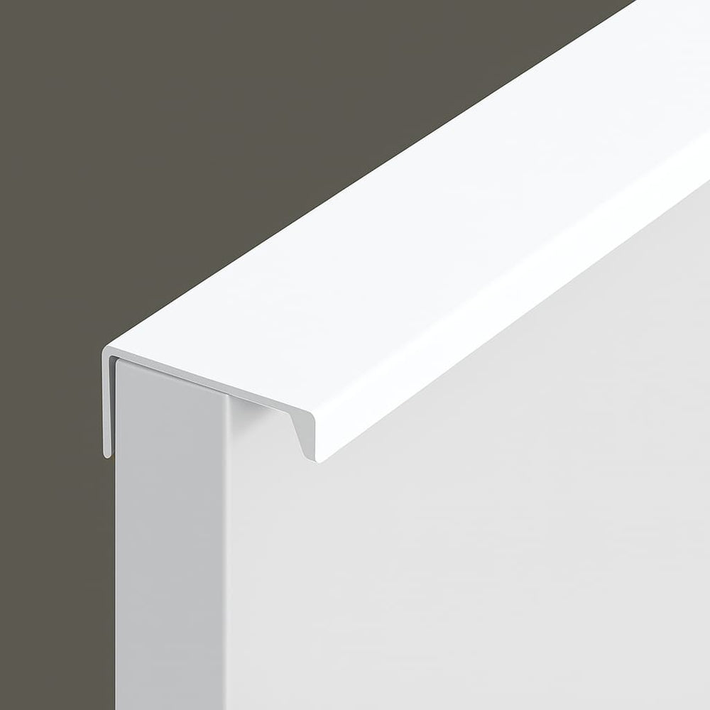 Poignée de meuble cuisine 120mm en métal blanc, finition moderne sur mesure