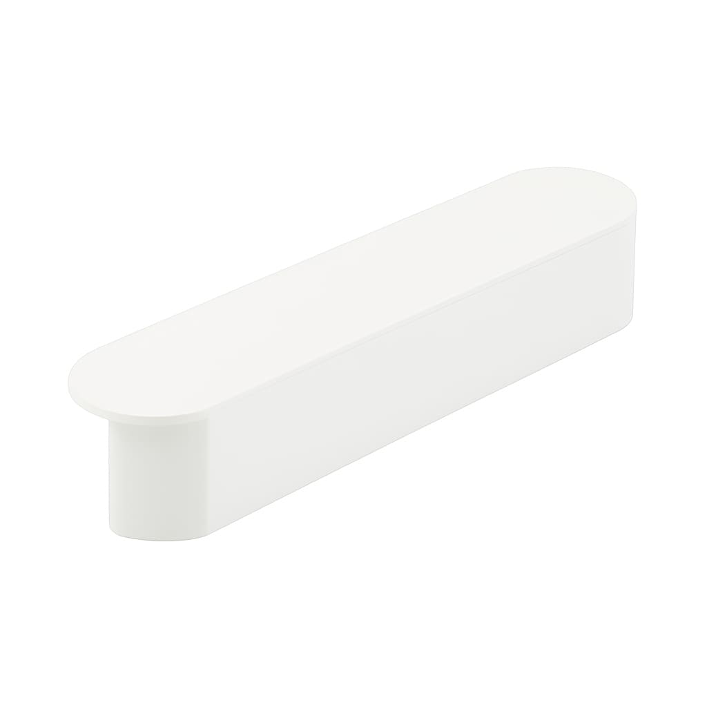 Poignée de meuble cuisine 120mm en métal blanc, finition contemporaine
